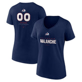 Colorado Avalanche Women's Personalized Name & Number Midfielder V-Neck T-Shirt On Sale