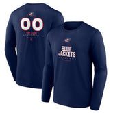 Columbus Blue Jackets Personalized Name & Number Midfielder Long Sleeve T-Shirt On Sale