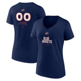 Columbus Blue Jackets Women's Personalized Name & Number Midfielder V-Neck T-Shirt Outlet