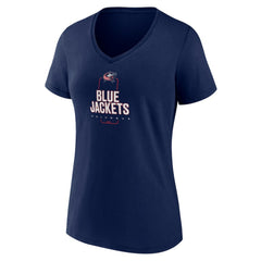 Columbus Blue Jackets Women's Personalized Name & Number Midfielder V-Neck T-Shirt Outlet
