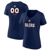 Edmonton Oilers Women's Personalized Name & Number Midfielder V-Neck T-Shirt For Sale