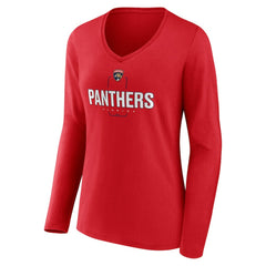 Florida Panthers Women's Personalized Name & Number Midfielder Long Sleeve V-Neck T-Shirt Online