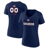 Montreal Canadiens Women's Personalized Name & Number Midfielder V-Neck T-Shirt For Sale