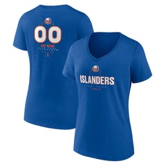 New York Islanders Women's Personalized Name & Number Midfielder V-Neck T-Shirt Discount