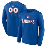 New York Rangers Personalized Name & Number Midfielder Long Sleeve T-Shirt On Sale