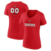 Ottawa Senators Women's Personalized Name & Number Midfielder V-Neck T-Shirt Discount