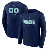 Seattle Kraken Personalized Name & Number Midfielder Long Sleeve T-Shirt Discount