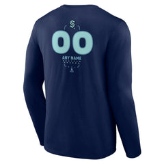 Seattle Kraken Personalized Name & Number Midfielder Long Sleeve T-Shirt Discount
