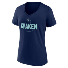 Seattle Kraken Women's Personalized Name & Number Midfielder V-Neck T-Shirt On Sale