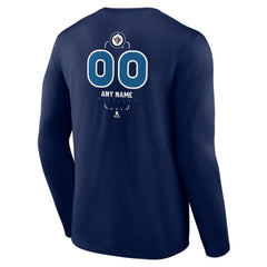Winnipeg Jets Personalized Name & Number Midfielder Long Sleeve T-Shirt Discount