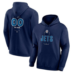 Winnipeg Jets Personalized Name & Number Midfielder Pullover Hoodie Discount