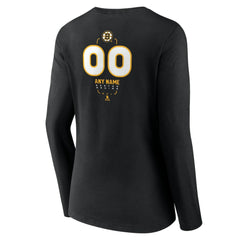 Boston Bruins Women's Personalized Name & Number Midfielder Long Sleeve V-Neck T-Shirt On Sale