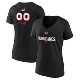 Carolina Hurricanes Women's Personalized Name & Number Midfielder V-Neck T-Shirt On Sale