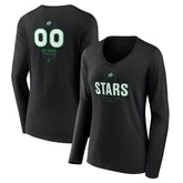 Dallas Stars Women's Personalized Name & Number Midfielder Long Sleeve V-Neck T-Shirt On Sale