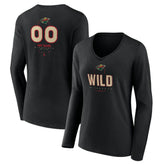 Minnesota Wild Women's Personalized Name & Number Midfielder Long Sleeve V-Neck T-Shirt Online