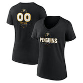 Pittsburgh Penguins Women's Personalized Name & Number Midfielder V-Neck T-Shirt Outlet