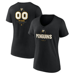 Pittsburgh Penguins Women's Personalized Name & Number Midfielder V-Neck T-Shirt Outlet