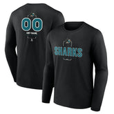 San Jose Sharks Personalized Name & Number Midfielder Long Sleeve T-Shirt Online