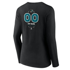 San Jose Sharks Women's Personalized Name & Number Midfielder Long Sleeve V-Neck T-Shirt Online
