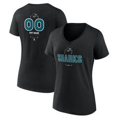 San Jose Sharks Women's Personalized Name & Number Midfielder V-Neck T-Shirt Online