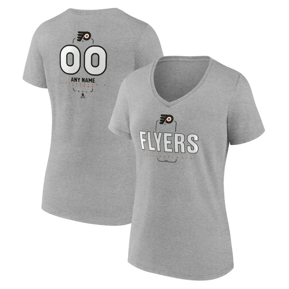 Philadelphia Flyers Women's Personalized Name & Number Midfielder V-Neck T-Shirt Sale