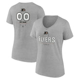 Philadelphia Flyers Women's Personalized Name & Number Midfielder V-Neck T-Shirt Sale