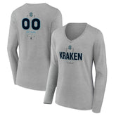 Seattle Kraken Women's Personalized Name & Number Midfielder Long Sleeve V-Neck T-Shirt Online