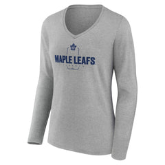 Toronto Maple Leafs Women's Personalized Name & Number Midfielder Long Sleeve V-Neck T-Shirt Discount