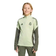 Real Madrid Youth 2025/26 Training AEROREADY Quarter-Zip Pullover Green - Adidas