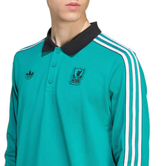 Liverpool Terrace Icons Long Sleeve Polo Green - Adidas