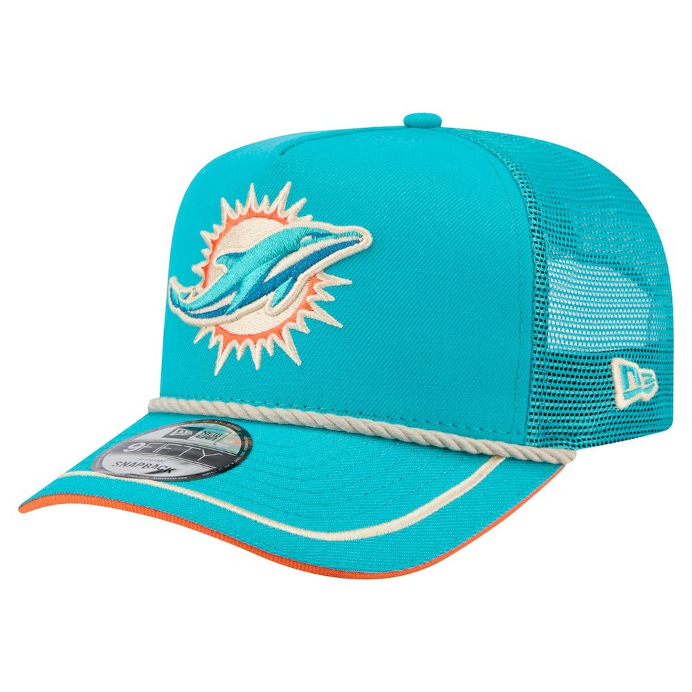 Miami Dolphins New Era Vintage Team Rope A-Frame Trucker 9FIFTY Snapback Hat