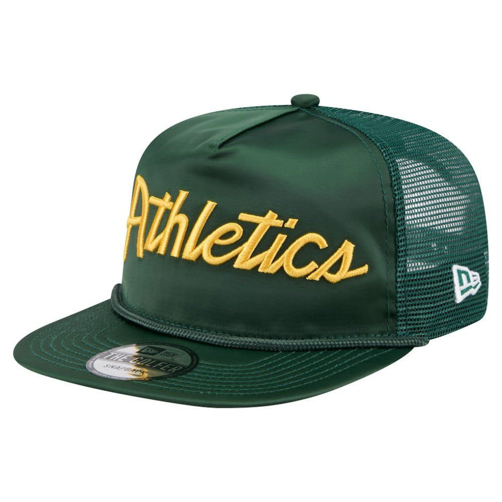 Athletics New Era Retro Satin Script Golfer Adjustable Hat | MLB Sale