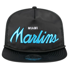 Miami Marlins New Era Retro Satin Script Golfer Adjustable Hat | MLB Near me