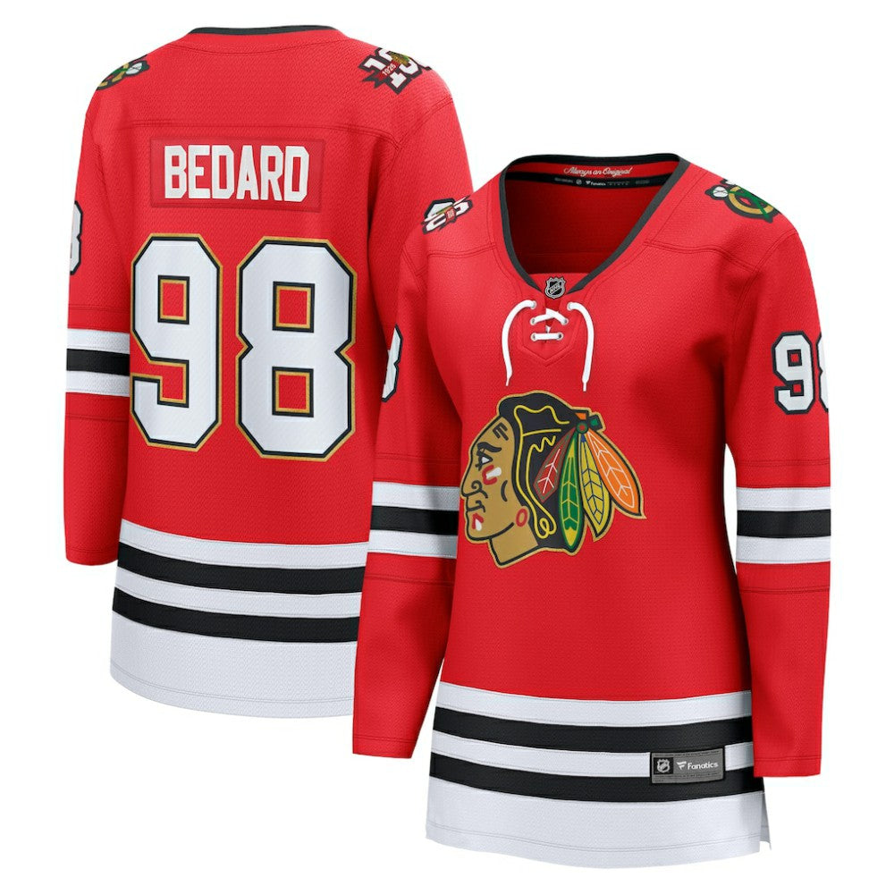 Connor Bedard Chicago Blackhawks Fanatics Women's Centennial Breakaway Player Jersey On Sale