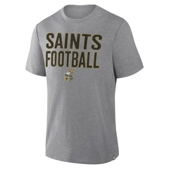 New Orleans Saints Fanatics First Down Tribute Tri-Blend T-Shirt