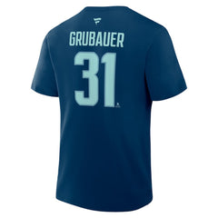 Philipp Grubauer Seattle Kraken Fanatics Authentic Stack Name & Number T-Shirt On Sale