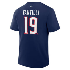 Adam Fantilli Columbus Blue Jackets Fanatics Authentic Stack Name & Number T-Shirt Sale