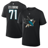 Macklin Celebrini San Jose Sharks Fanatics Authentic Stack Name & Number T-Shirt On Sale