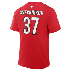 Andrei Svechnikov Carolina Hurricanes Fanatics Authentic Stack Name & Number T-Shirt For Sale