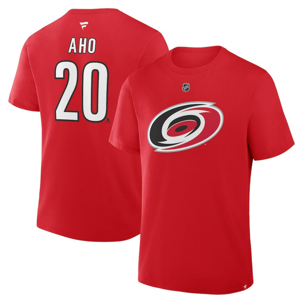 Sebastian Aho Carolina Hurricanes Fanatics Authentic Stack Name & Number T-Shirt Discount