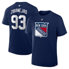 Mika Zibanejad New York Rangers Fanatics Authentic Stack Name & Number T-Shirt Online