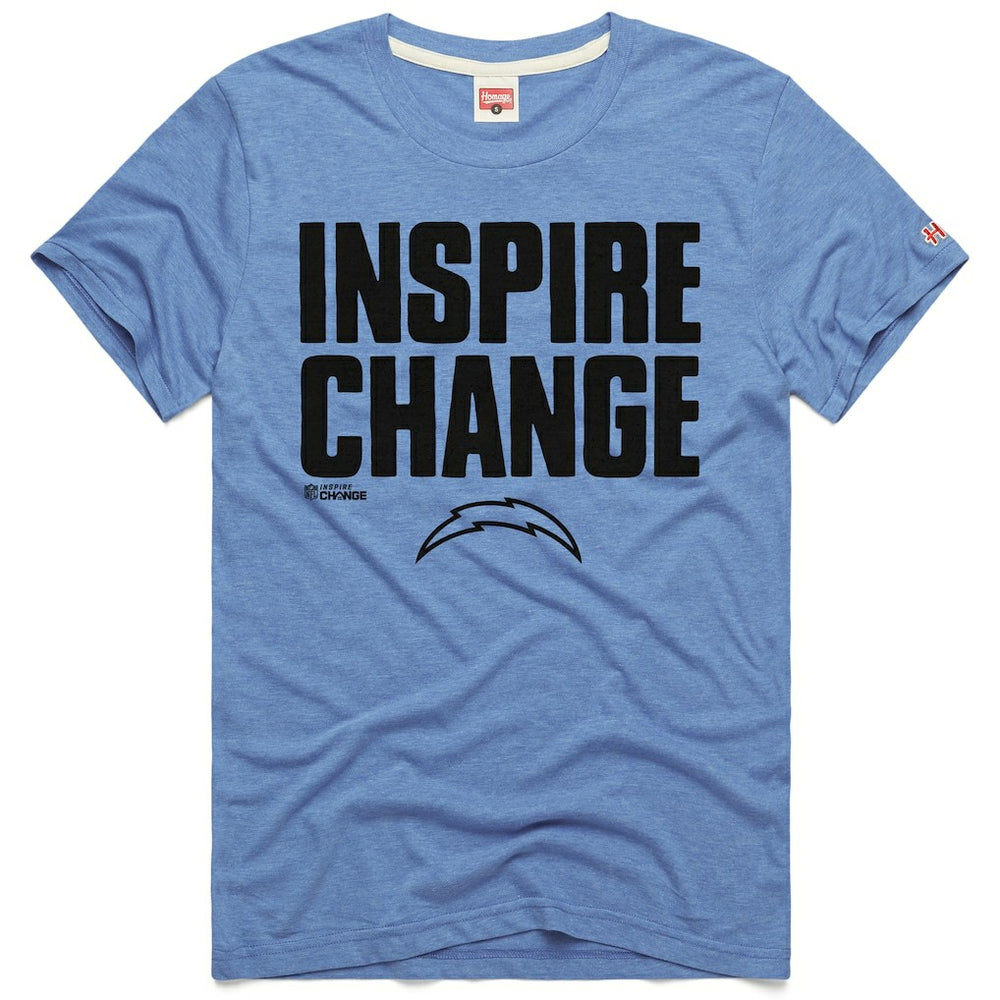 Los Angeles Chargers Homage Unisex 2024 Inspire Change Tri-Blend T-Shirt