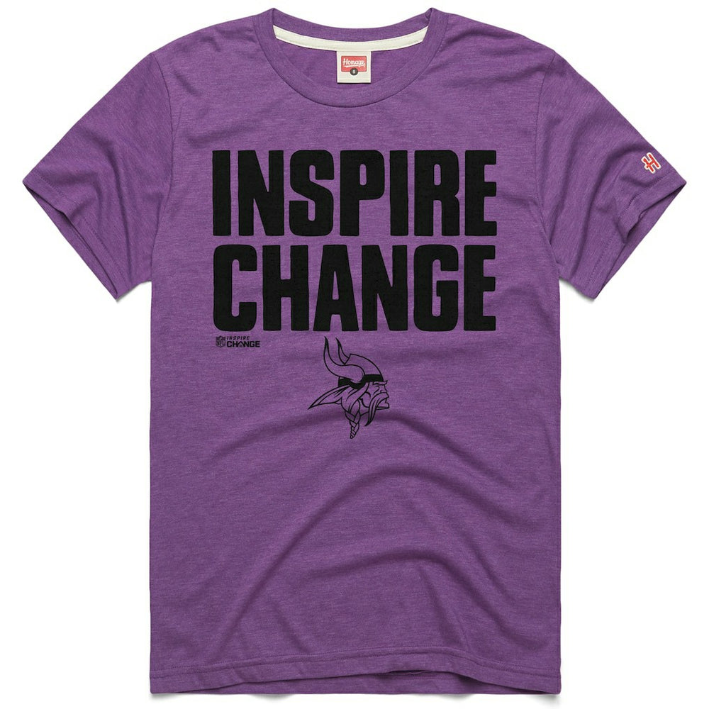 Minnesota Vikings Homage Unisex 2024 Inspire Change Tri-Blend T-Shirt
