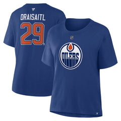 Leon Draisaitl Edmonton Oilers Fanatics Women's Authentic Stack Name & Number T-Shirt Online