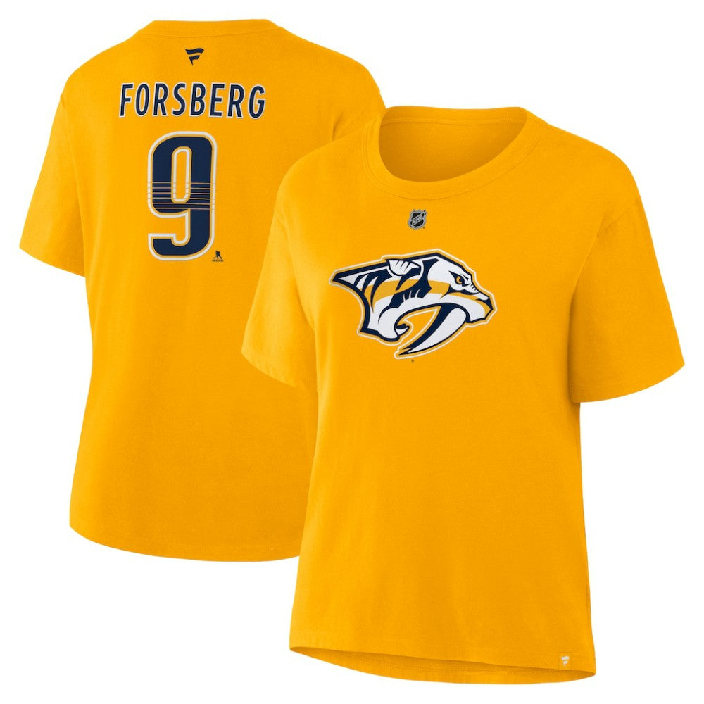 Filip Forsberg Nashville Predators Fanatics Women's Authentic Stack Name & Number T-Shirt Sale