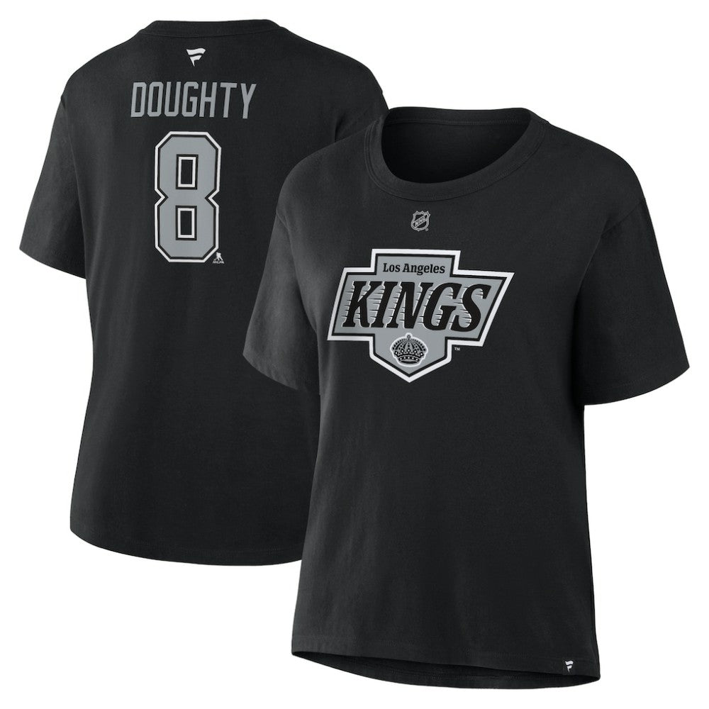 Drew Doughty Los Angeles Kings Fanatics Women's Authentic Stack Name & Number T-Shirt On Sale