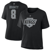 Drew Doughty Los Angeles Kings Fanatics Women's Authentic Stack Name & Number T-Shirt On Sale