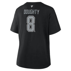 Drew Doughty Los Angeles Kings Fanatics Women's Authentic Stack Name & Number T-Shirt On Sale