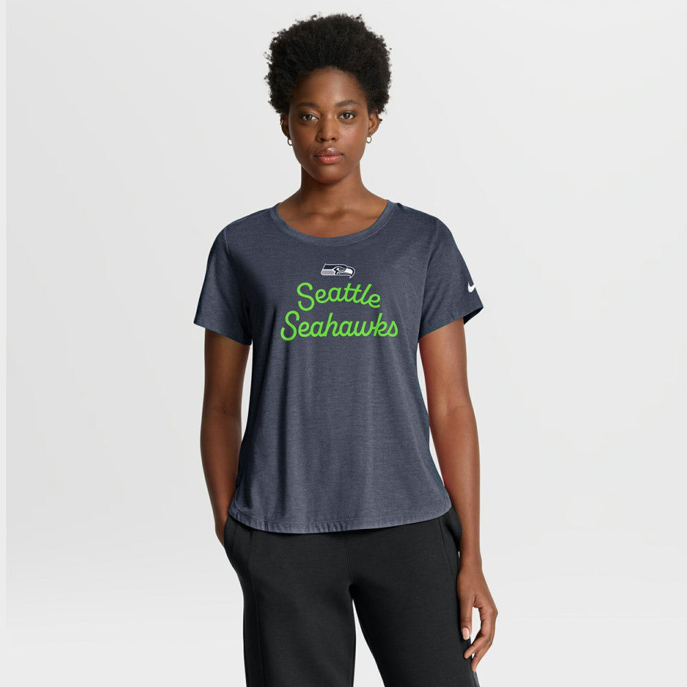 Seattle Seahawks Nike Women's Script Tri-Blend T-Shirt