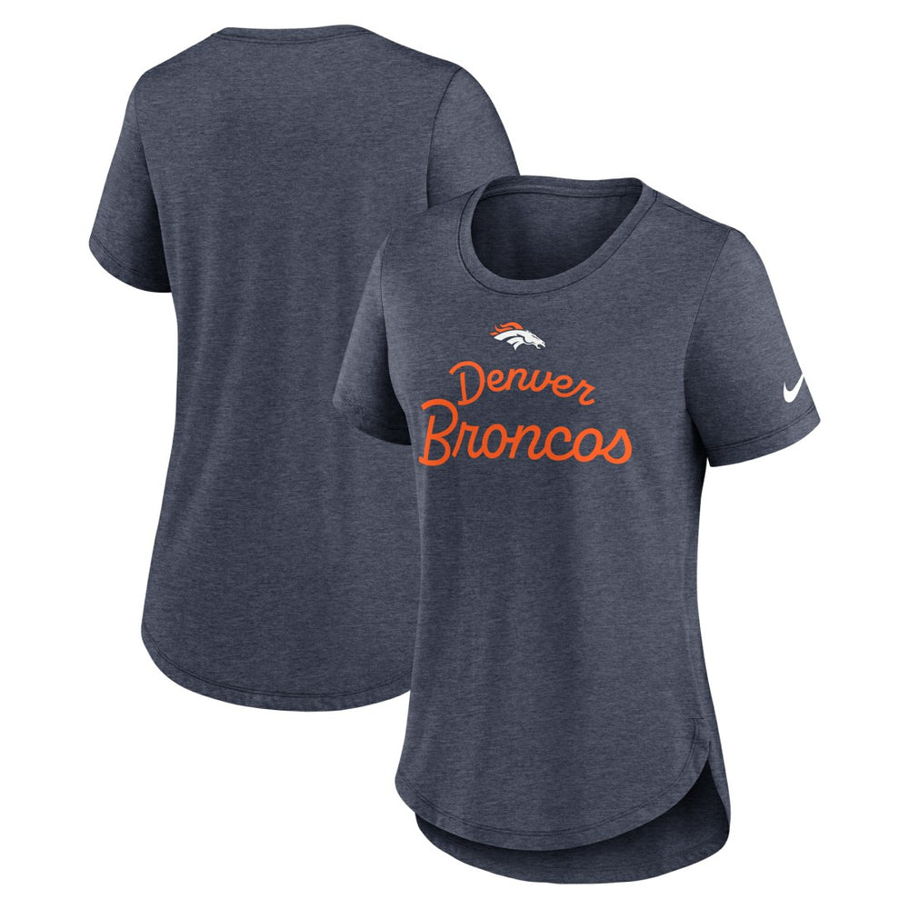 Denver Broncos Nike Women's Script Tri-Blend T-Shirt